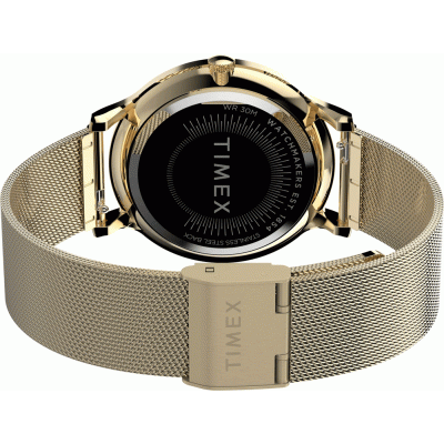 Timex Woman's Watch Trancend 38mm Mesh Strap Gold/Black TW2W19700 