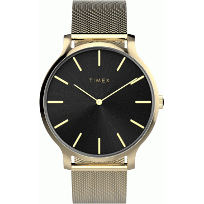 Timex Woman's Watch Trancend 38mm Mesh Strap Gold/Black TW2W19700 