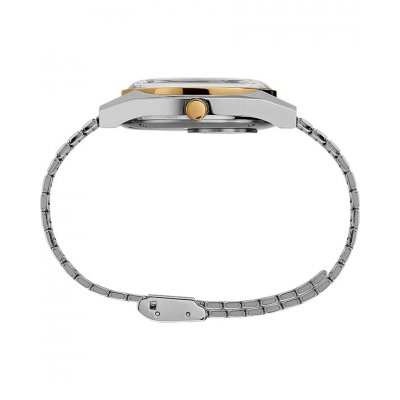  Ανδρικό Ρολόι Timex Q Reissue Ανοξείδωτο Ατσάλι Μπρασελέ Ασημί/Μπλε TW2T80800
