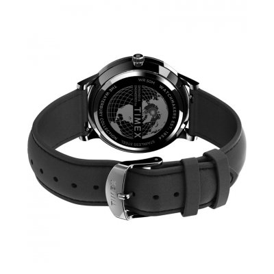 Ανδρικό Ρολόι Timex Waterbury 40mm Δερμάτινο Μαύρο Λουράκι TW2V01500