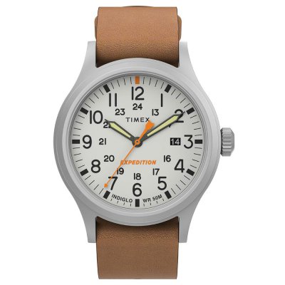 Timex Ανδρικό Ρολόι Expedition North με Καφέ Δερμάτινο Λουράκι TW2v07600