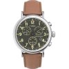 Ανδρικό Ρολόι Timex Waterbury Chronograph 41mm Ανοξείδωτο Ατσάλι Δερμάτινο Λουράκι Καφέ/Πράσινο TW2V27500 Ανδρικό Ρολόι Timex Waterbury Chronograph 41mm Ανοξείδωτο Ατσάλι Δερμάτινο Λουράκι Καφέ/Πράσινο TW2V27500