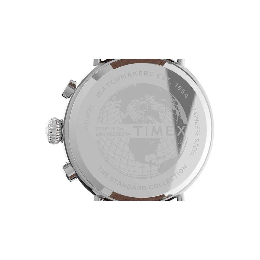 Men's Watch Timex Waterbury Chronograph 41mm Leather Strap Brown/Green TW2V27500