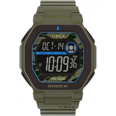 Unisex Ρολόι Timex Commander Encounter Chronograph 45mm Πλαστικό Λουράκι Χακί TW2V93700 