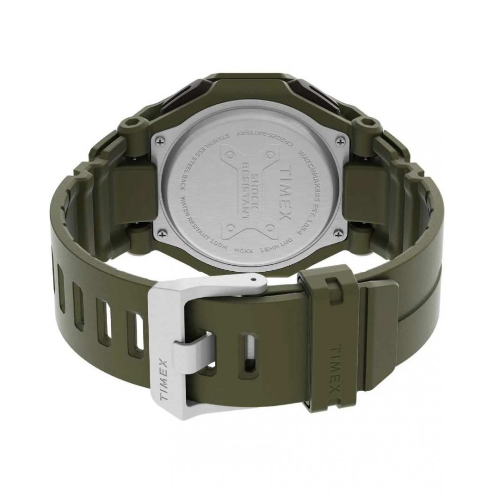 Unisex Ρολόι Timex Commander Encounter Chronograph 45mm Πλαστικό Λουράκι Χακί TW2V93700