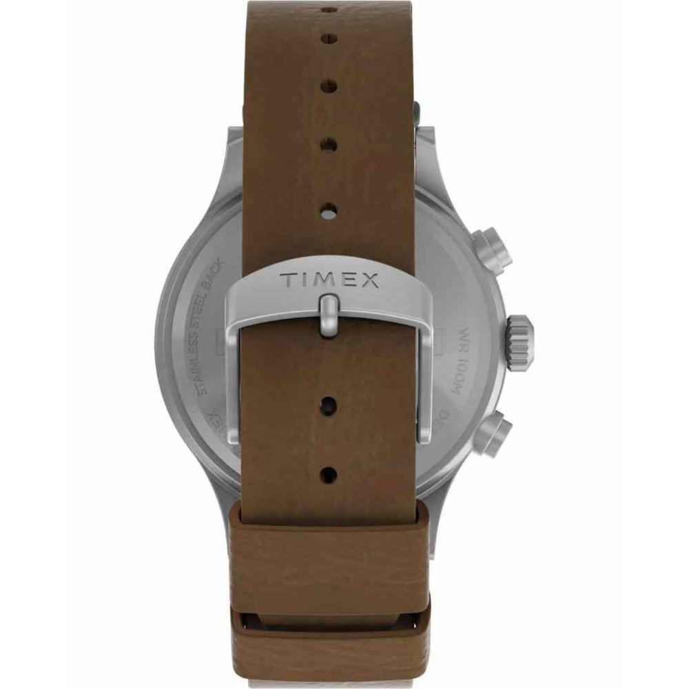 Ανδρικό Ρολόι Timex Expedition North Sierra Chronograph 42mm Biosourced Δερμάτινο Λουράκι Καφέ/Πράσινο TW2W16400