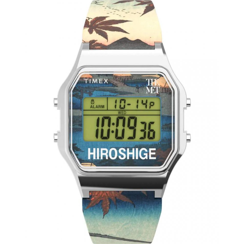 Unisex Ρολόι Timex Lab x The MET Hiroshige Chronograph 34mm Πολύχρωμο Πλαστικό Λουράκι TW2W25300