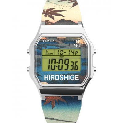 Unisex Ρολόι Timex Lab x The MET Hiroshige Chronograph 34mm Πολύχρωμο Πλαστικό Λουράκι TW2W25300