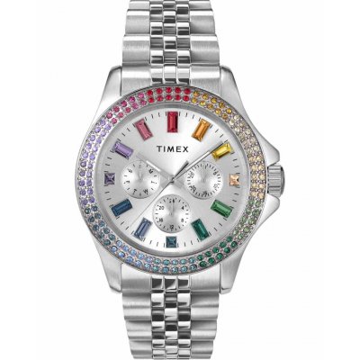 Γυναικείο Ρολόι Timex Kaia 40mm Ανοξείδωτο Ατσάλι Μπρασελέ Ασημί Πολύχρωμα Ζιργκόν TW2W33000