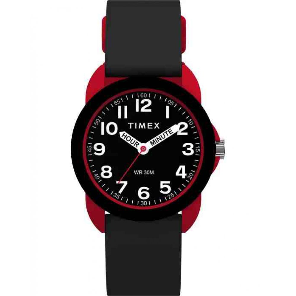 Παιδικό Ρολόι Timex Time Machines 30mm Μαύρο Λουράκι Σιλικόνης TW2W91900