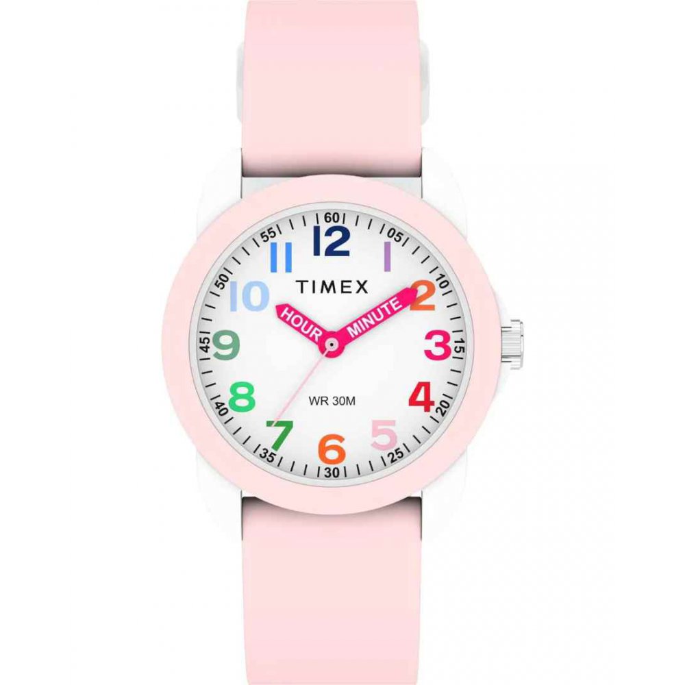 Παιδικό Ρολόι Timex Time Machines 30mm Ροζ Λουράκι Σιλικόνης TW2W92000
