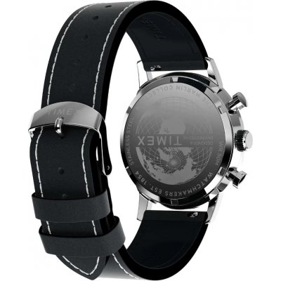 Ανδρικό Ρολόι Timex Marlin Chronograph 40mm Δερμάτινο Λουράκι Μαύρο/Μπεζ TW2W98900