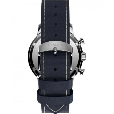 0Ανδρικό Ρολόι Timex Marlin Chronograph 40mm Δερμάτινο Λουράκι Μπλε/Ασημί TW2W99000