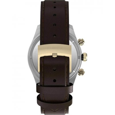 Ανδρικό Ρολόι Timex Waterbury Heritage Chronograph 39mm Ανοξείδωτο Ατσάλι Δερμάτινο Λουράκι Καφέ TW2Y24100
