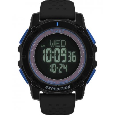 Unisex Ρολόι Timex Expedition North Solar Chronograph Λουράκι Σιλικόνης Μαύρο 49mm TW4B33900 