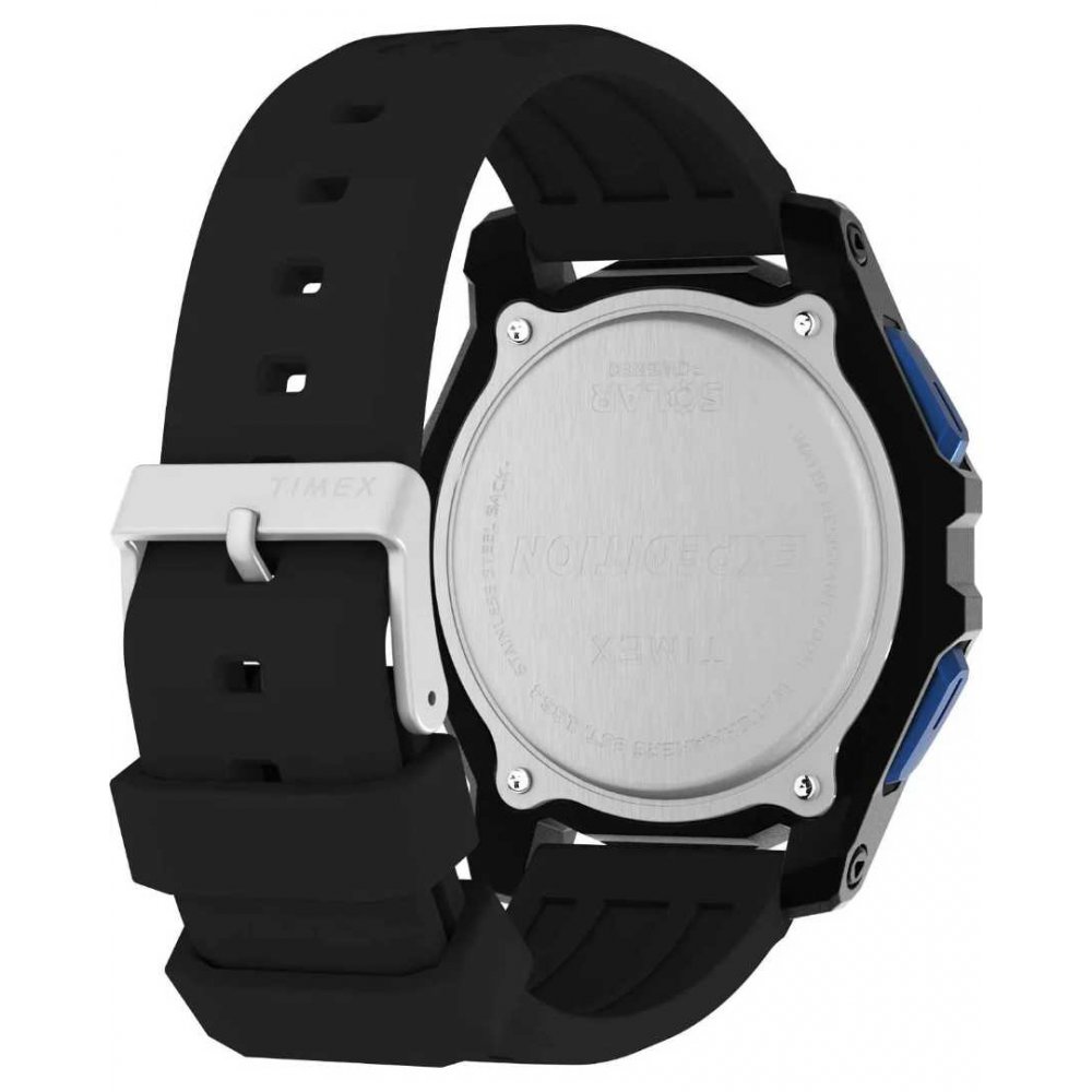 Unisex Ρολόι Timex Expedition North Solar Chronograph Λουράκι Σιλικόνης Μαύρο 49mm TW4B33900