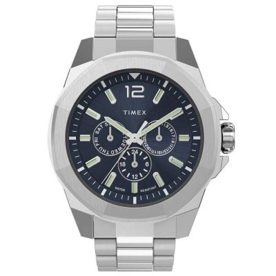 Ανδρικό Ρολόι Timex Essex Avenue 44mm Ανοξείδωτο Ατσάλι Μπρασελέ Ασημί/Μπλε TW2V43300