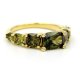 Woman's Ring Verita Gold Plated Sterling Silver Olive Green Zirconia 10127852