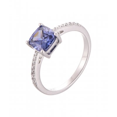 Woman's Ring Verita 925 Sterling Silver Blue White Zirconia 10140995