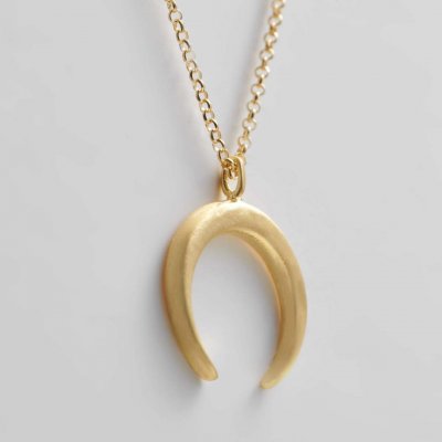 Γυναικείο Κολιέ Xoutou's Moon Φεγγάρι Επιχρυσωμένο Ασήμι 925 48505-Gold